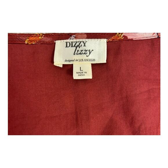 NWOT Dizzy Lizzy Long Sleeve Floral Print Ruffle hem Maxi - Picture 5 of 6